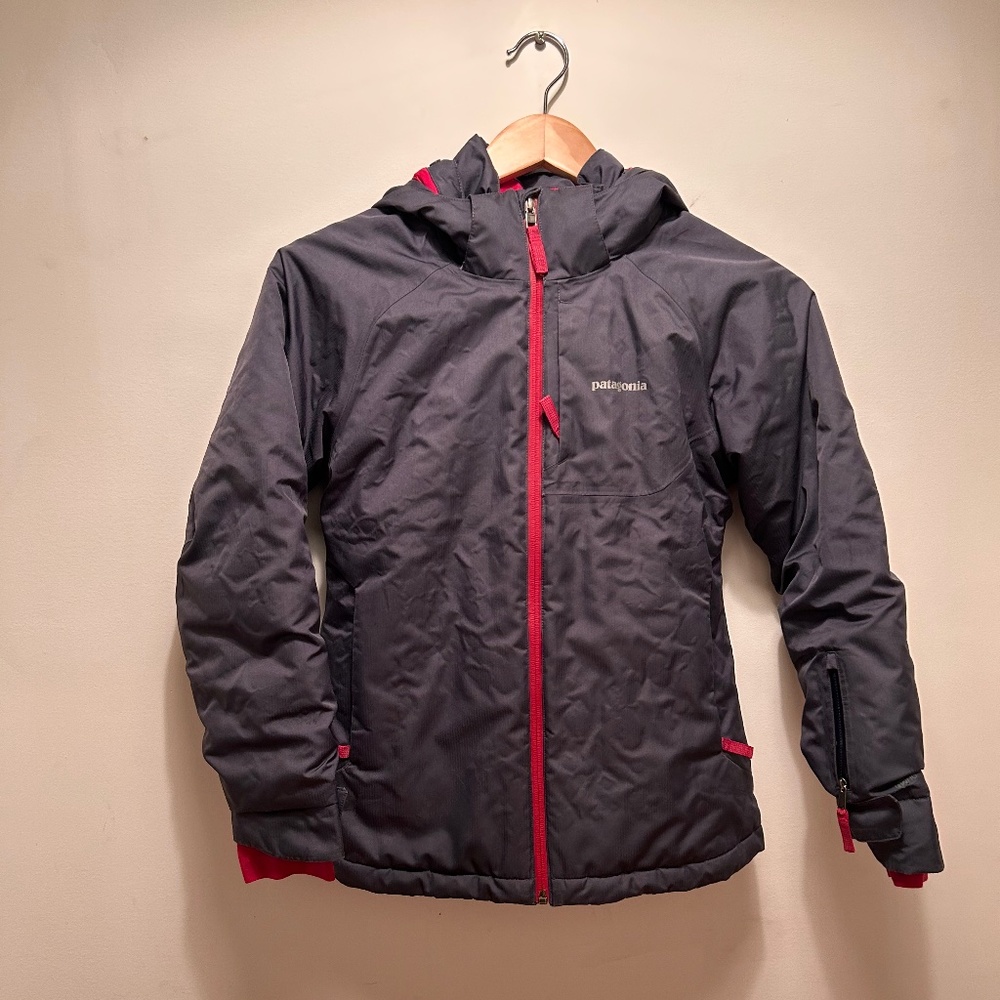 Girls Patagonia Snowbelle insulated winter/ski/snow jacket, smolder blue, L 12